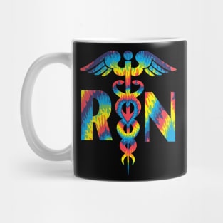 Lovely RN Registered Nurse Tie Dye Mug